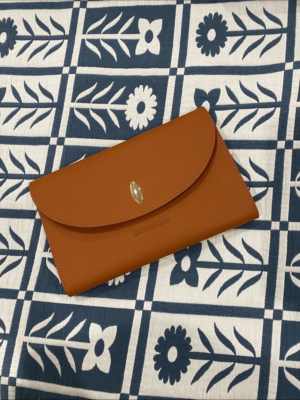 Brown Rownyeon Leather Envelope Wallet or Portable Jewelry Case